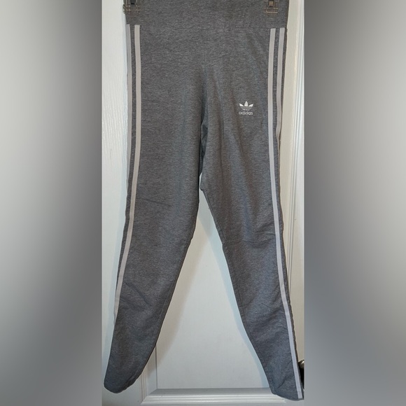 adidas Pants - Adidas Gray Trefoil Logo Leggings Size S